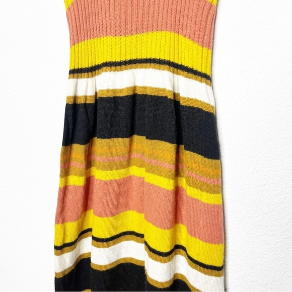 Madewell Striped Knit Tank Wool Blend Retro Midi Dress Small - Picture 9 of 11